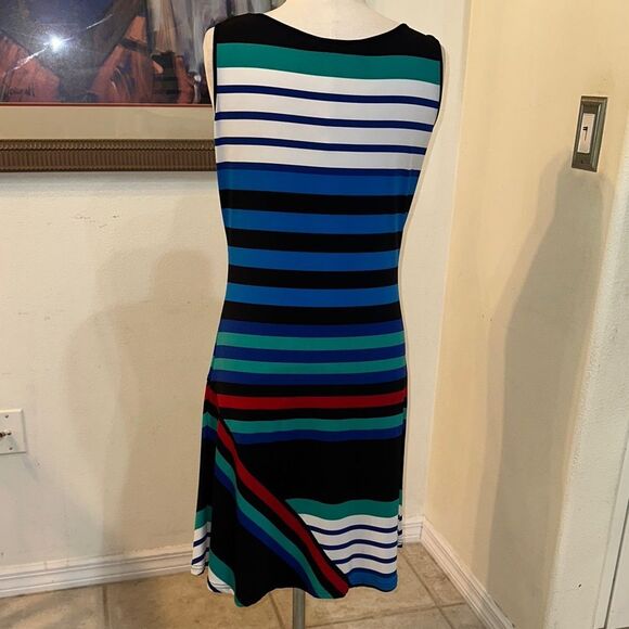 Calvin Klein Striped Multicolor Sleeveless Dress Size 12 - Picture 9 of 10